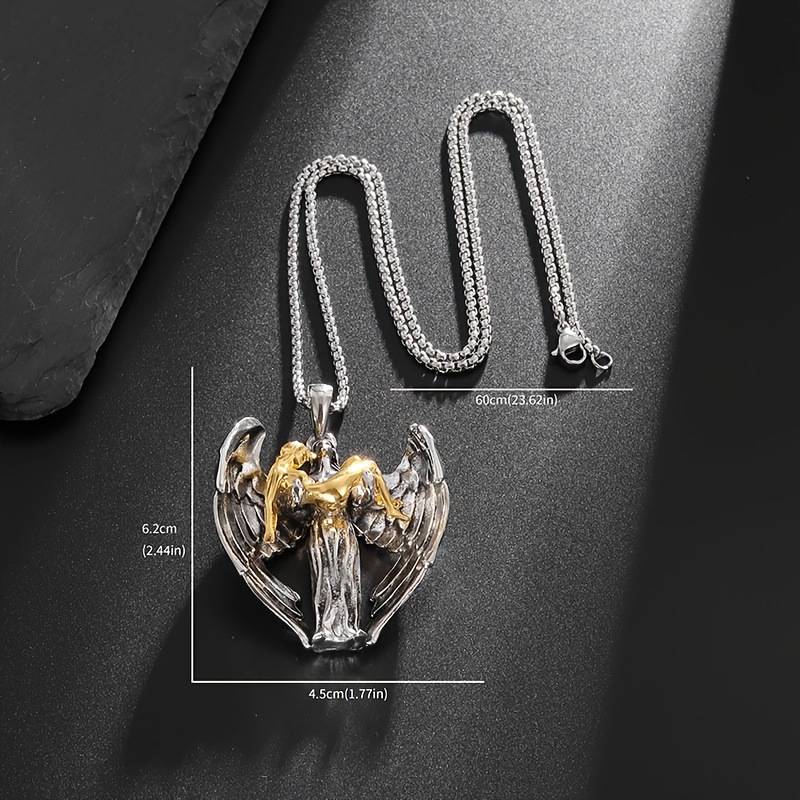 Retro Jesus Wings Men's Necklace