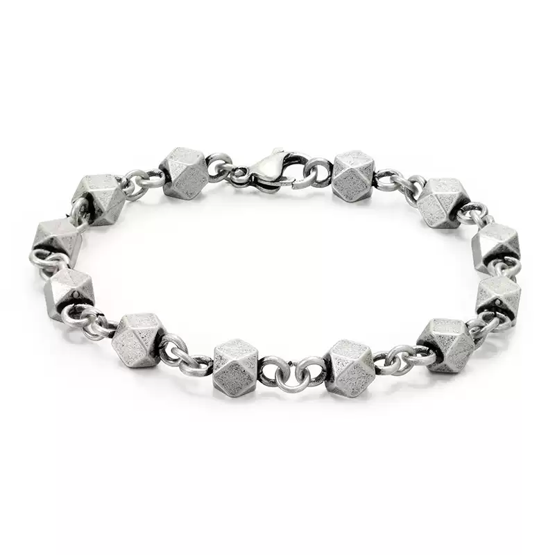 Vintage distressed geometric block bracelet