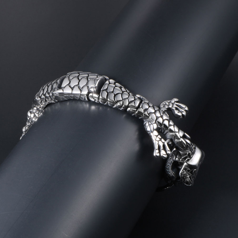 "Unyielding" Dark Alligator Wrap Bracelet