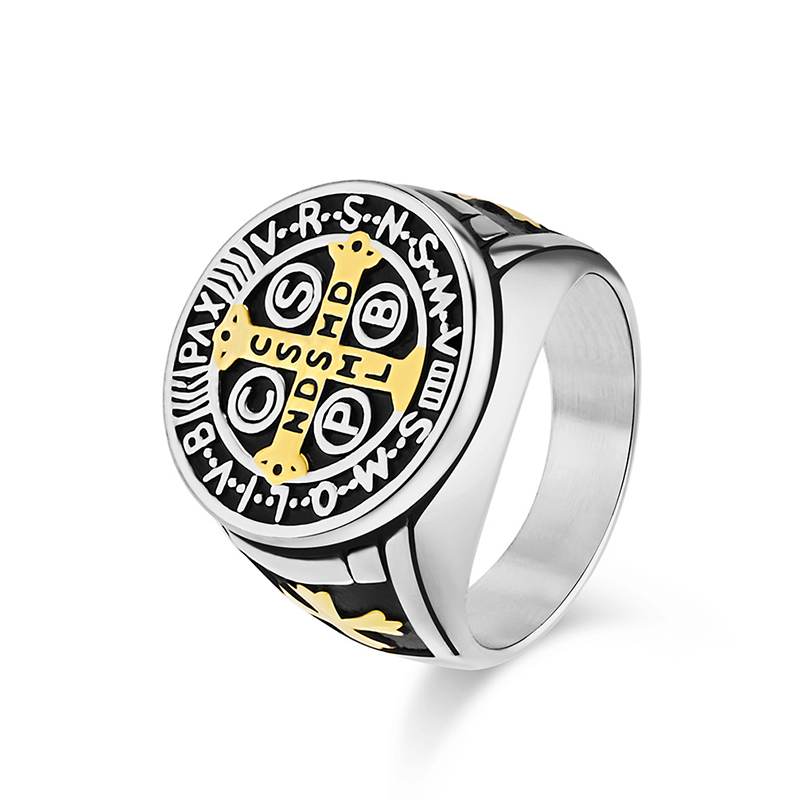 Vintage Exorcist Stainless Steel Cross Ring