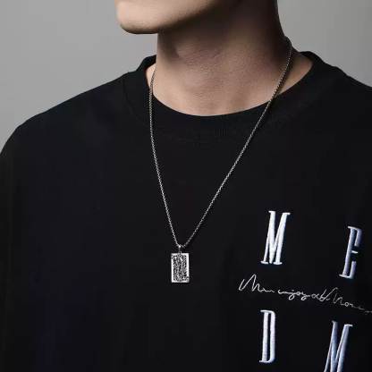Distressed Dark King Spade K Necklace