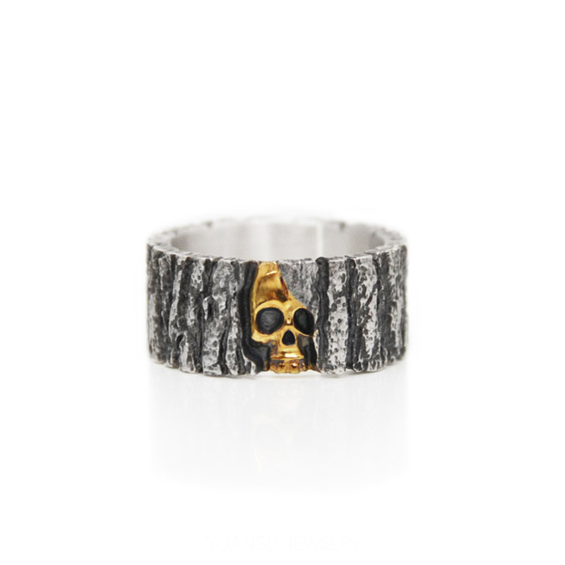 Personalized single index finger skull ring