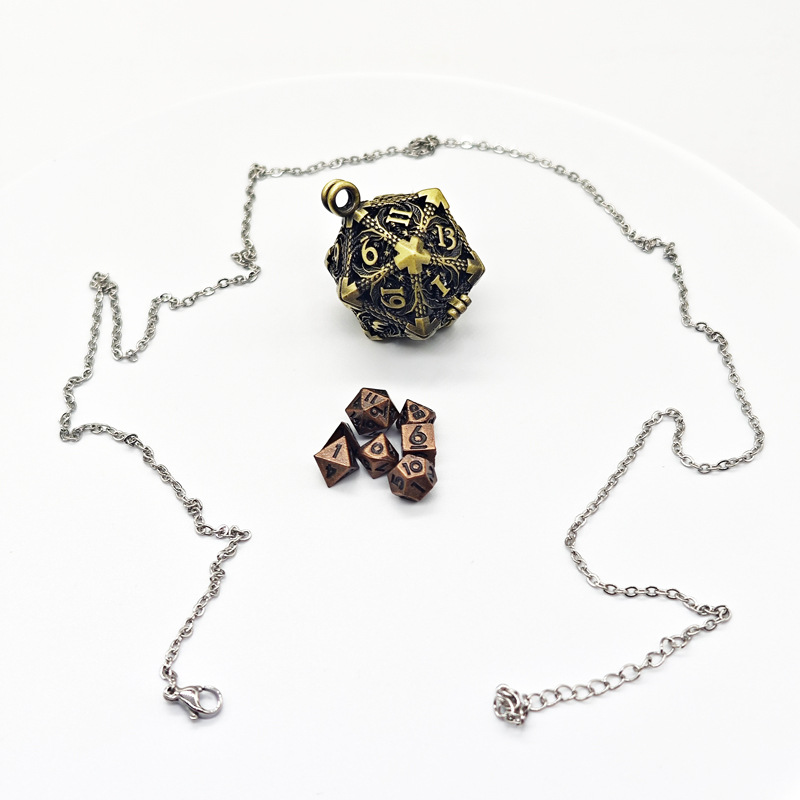 Metal Hollow 6MM Mini Dice Necklace