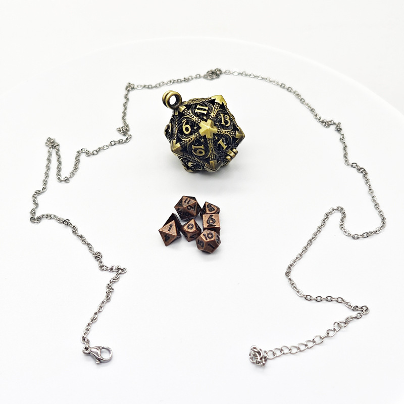 Metal Hollow 6MM Mini Dice Necklace