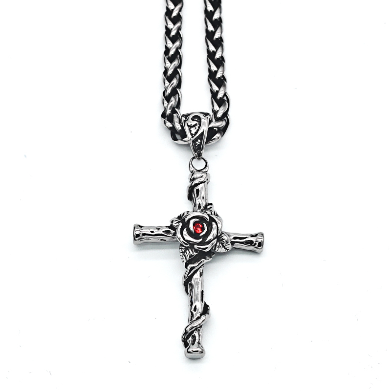 Rose Cross Necklace