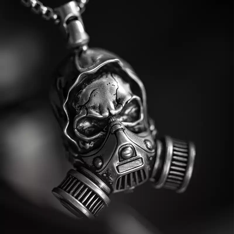 Retro biochemical skull pendant necklace