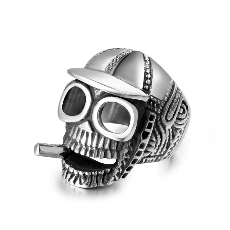 Smoking Ghost Titanium Steel Ring