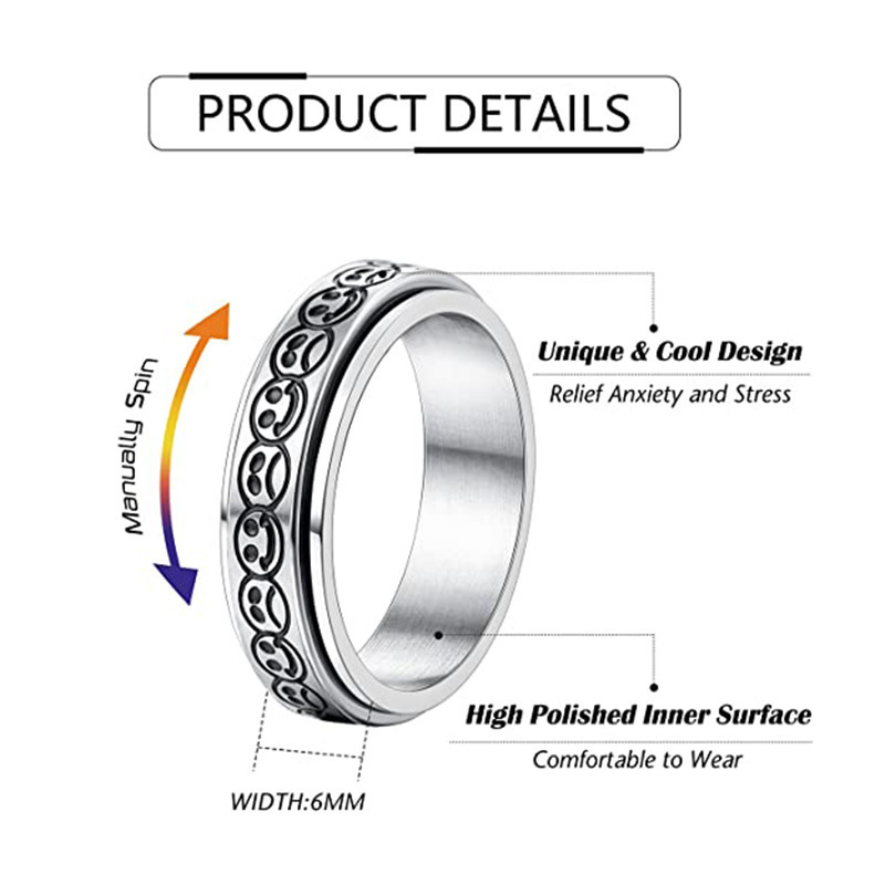 Rotatable smiley face ring
