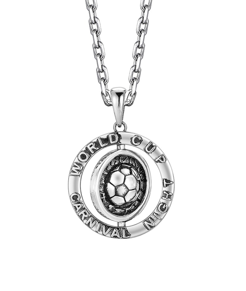 Rotatable football hoop necklace