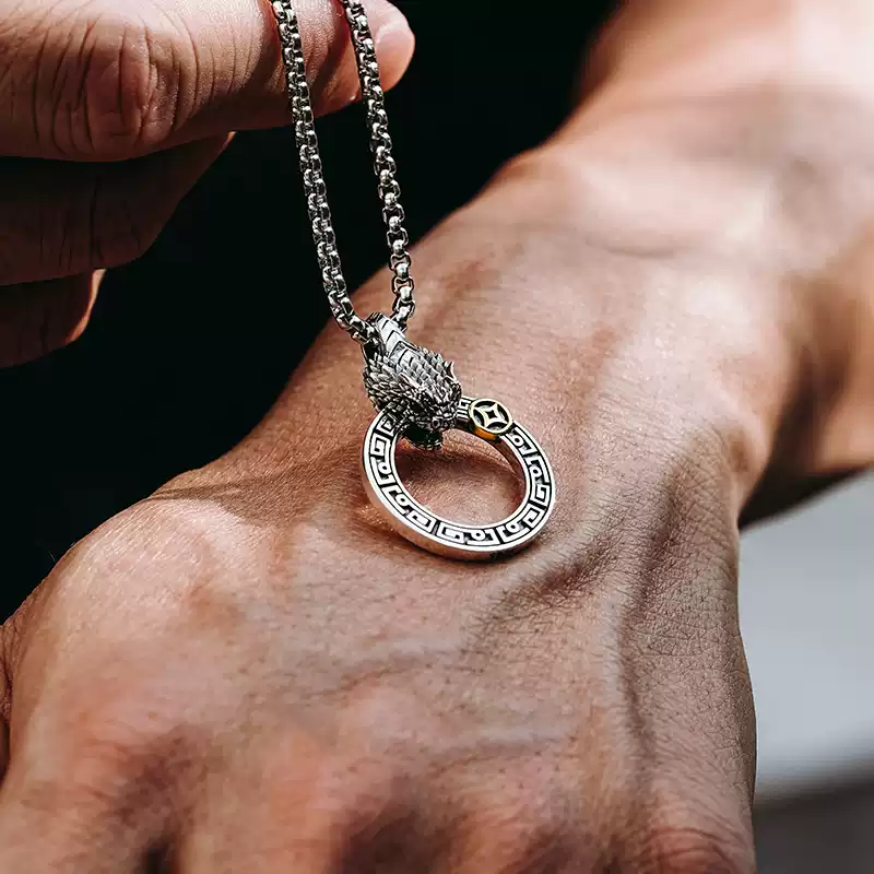 3D snake necklace with fortune and luck