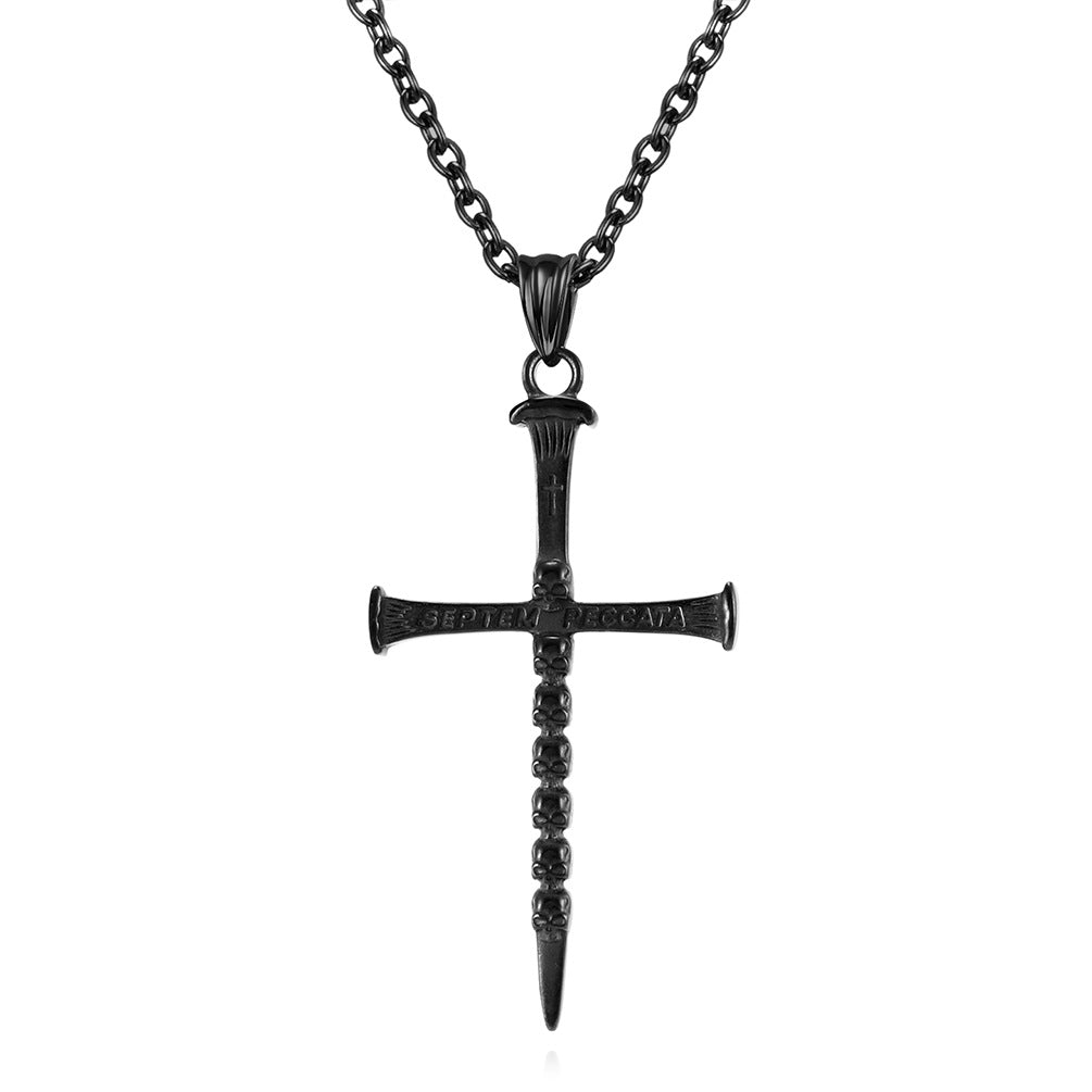 Dark style skull cross necklace
