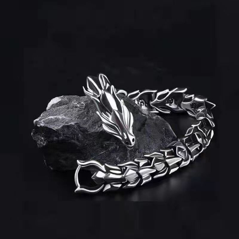 Sterling Silver Dragon Bone Bracelet