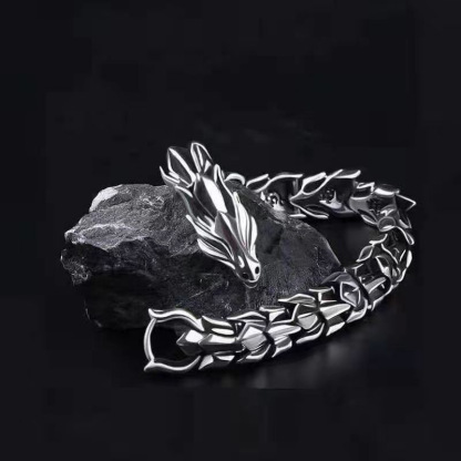 Sterling Silver Dragon Bone Bracelet