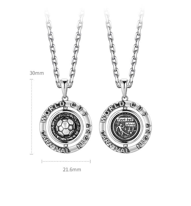 Rotatable football hoop necklace