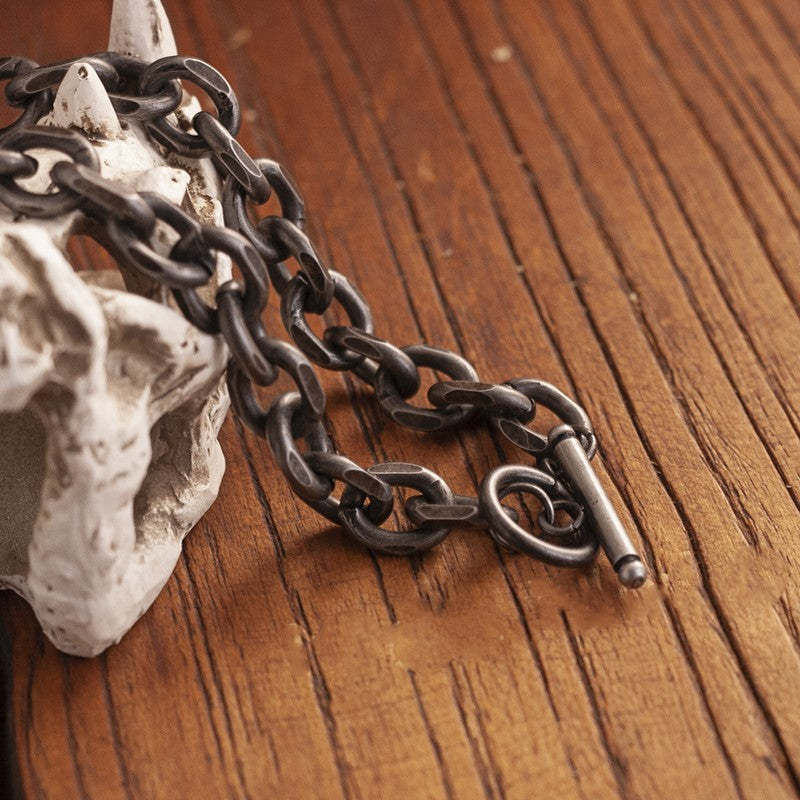 Rock style thick chain bracelet