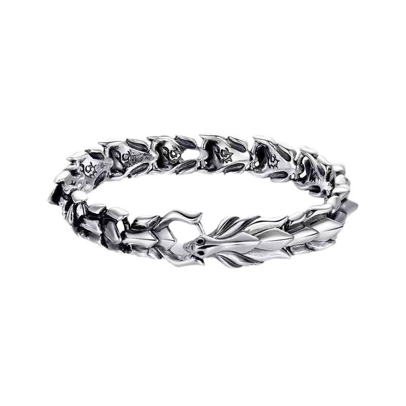 Sterling Silver Dragon Bone Bracelet