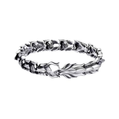 Sterling Silver Dragon Bone Bracelet