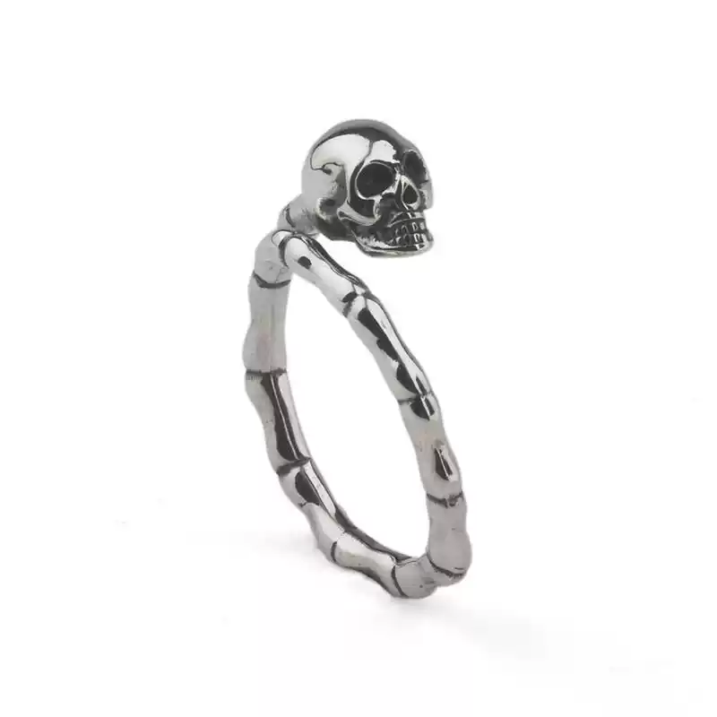 Sterling Silver Skeleton Hand Bone Index Finger Ring