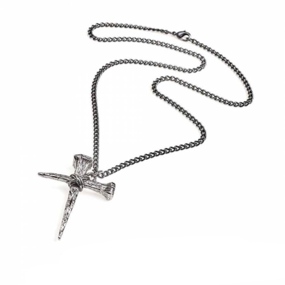 Wooden Stake Cross Necklace