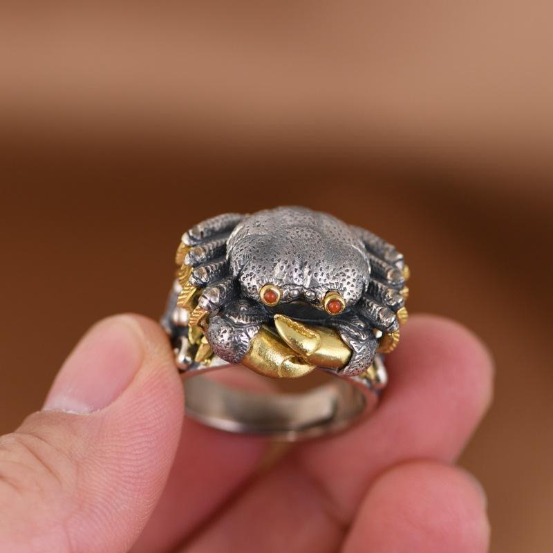 925 sterling silver crab ring
