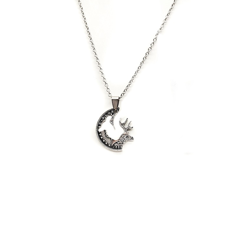 Deer puzzle couple necklace