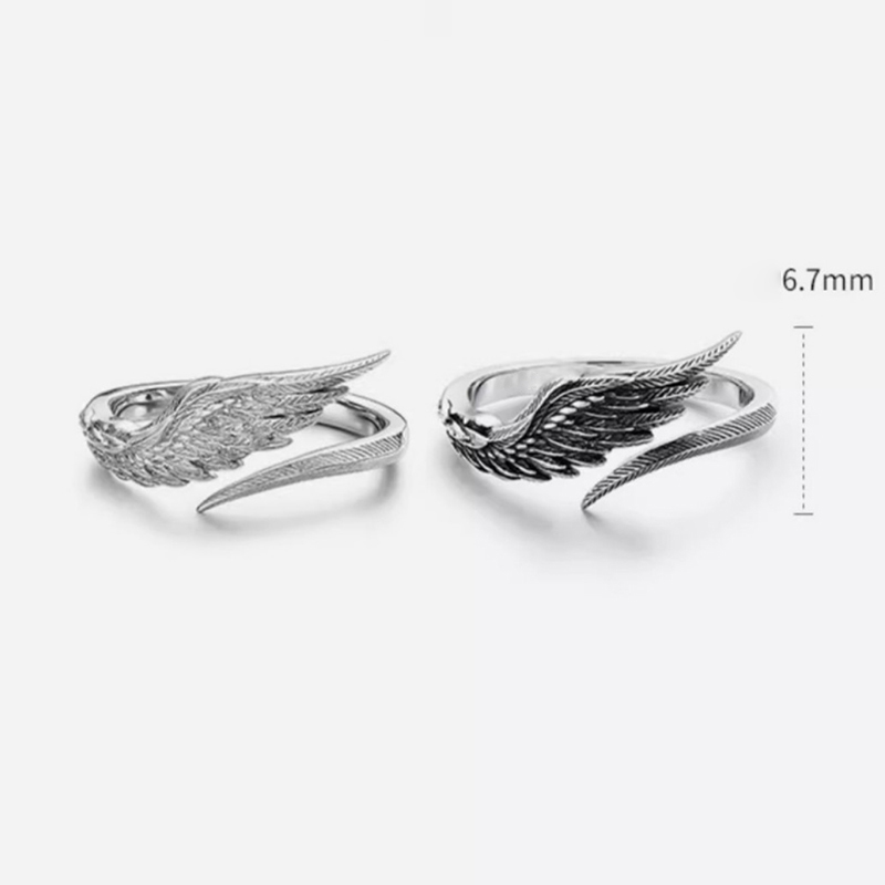 Vintage Sterling Silver Angel Wing Ring