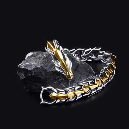 Sterling Silver Dragon Bone Bracelet
