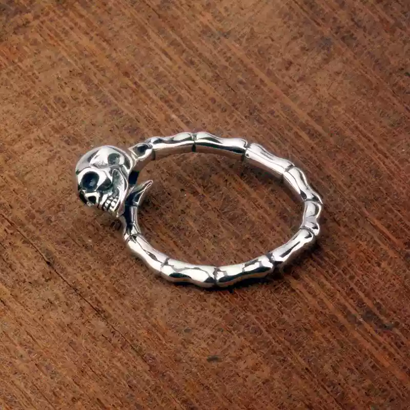 Sterling Silver Skeleton Hand Bone Index Finger Ring