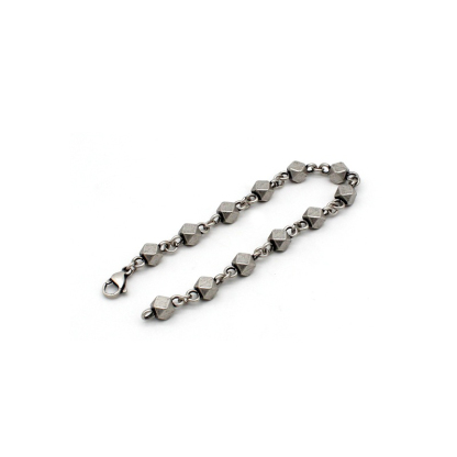 Vintage distressed geometric block bracelet