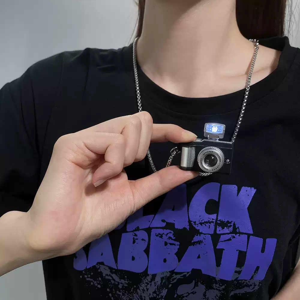 Light Up Small Camera Necklace Pendant
