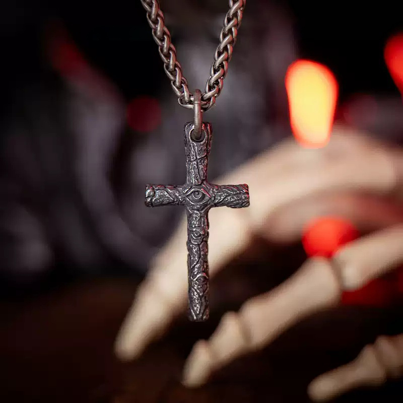 "Magic Cross" Retro Texture Pendant Necklace