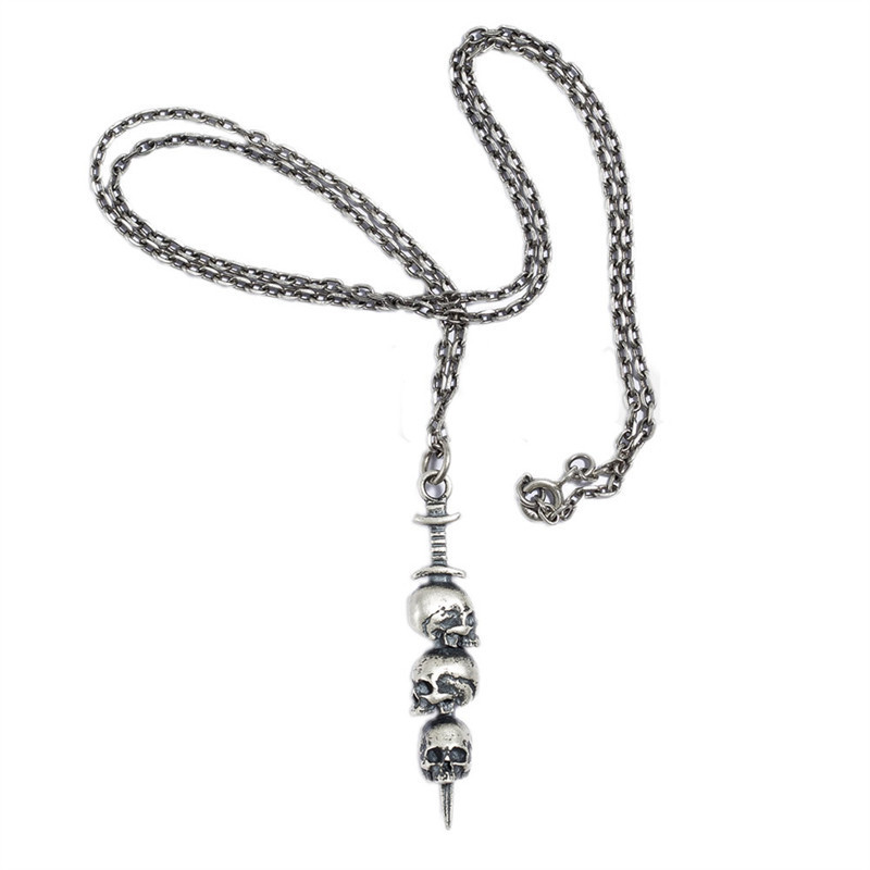 Chiba punk style silver pendant necklace