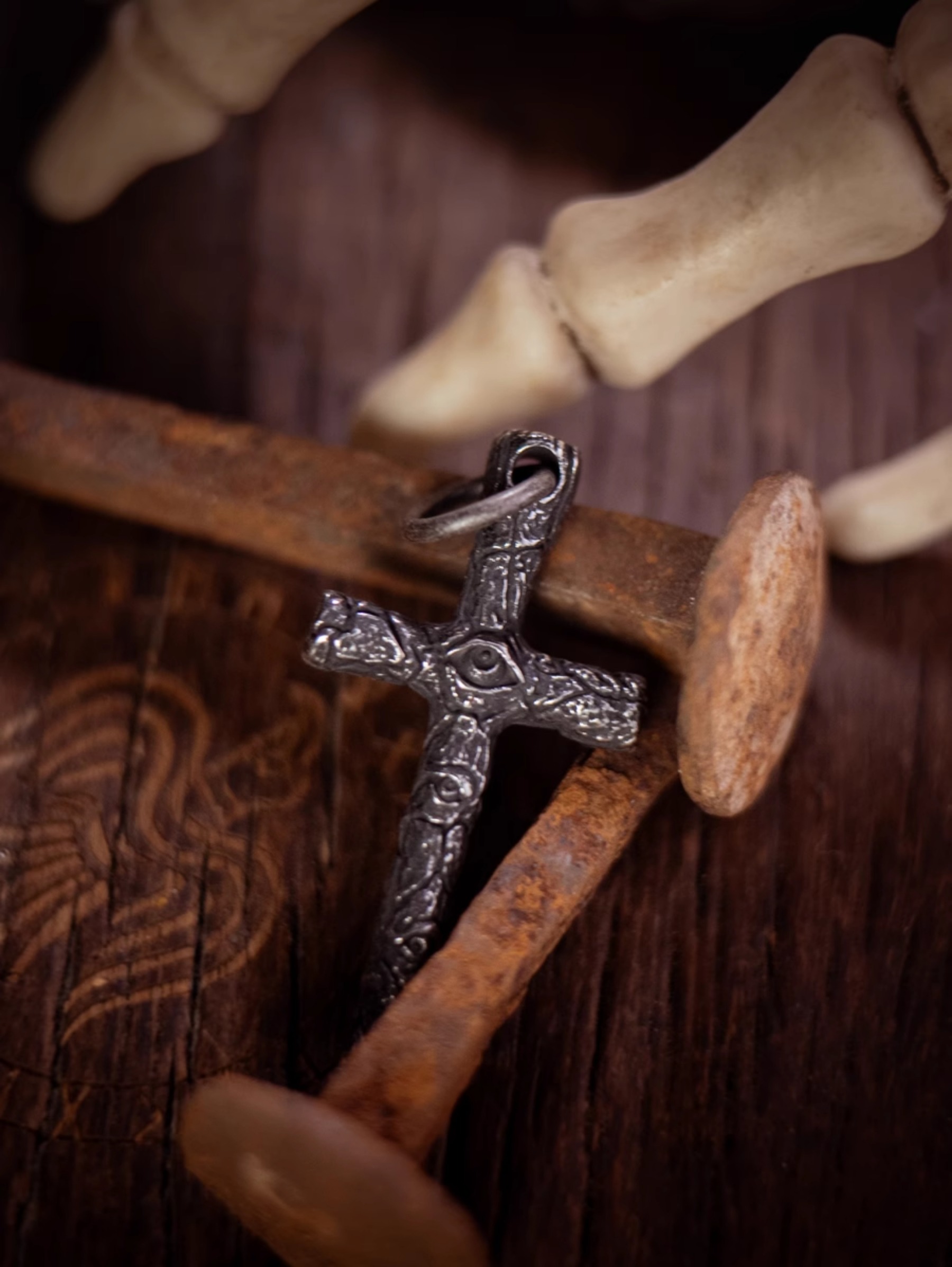 Devil's Eye Cross Necklace