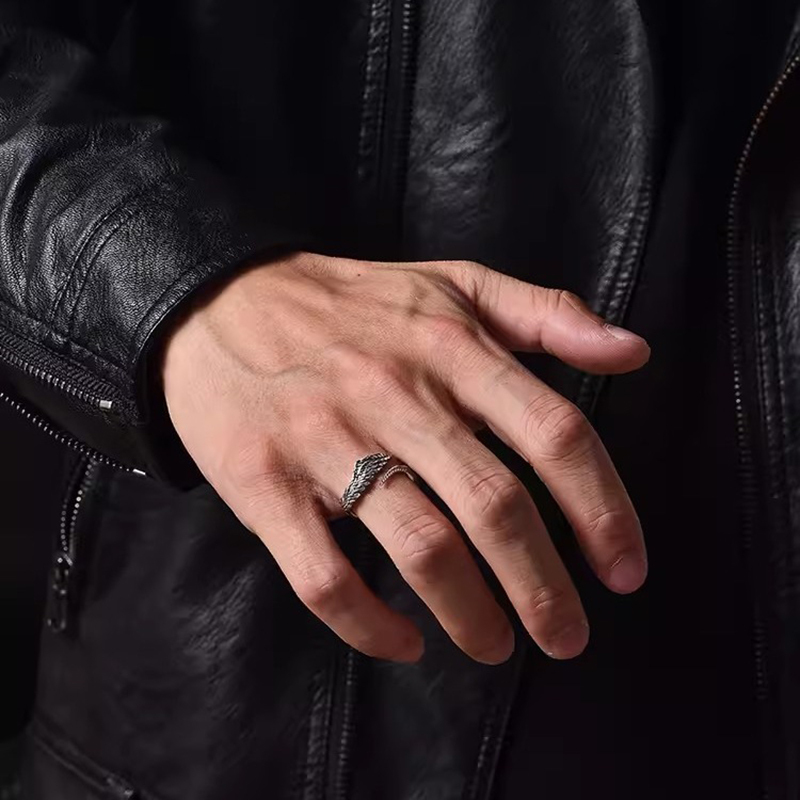 Vintage Sterling Silver Angel Wing Ring