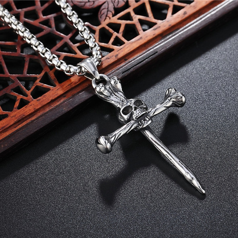 Skull Cross Cast Pendant