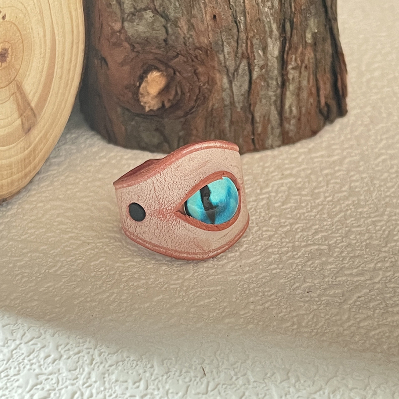 Parasitic leather eyeball handmade ring bracelet