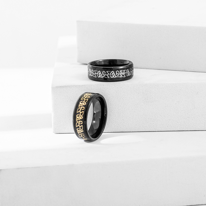 Viking Celtic Knot Carbon Fiber Ring