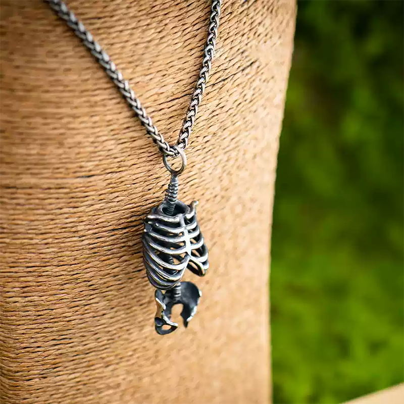 Skull Skeleton Hollow Pendant Necklace