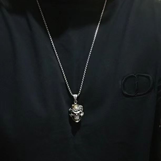Skeleton Knight Pendant Necklace