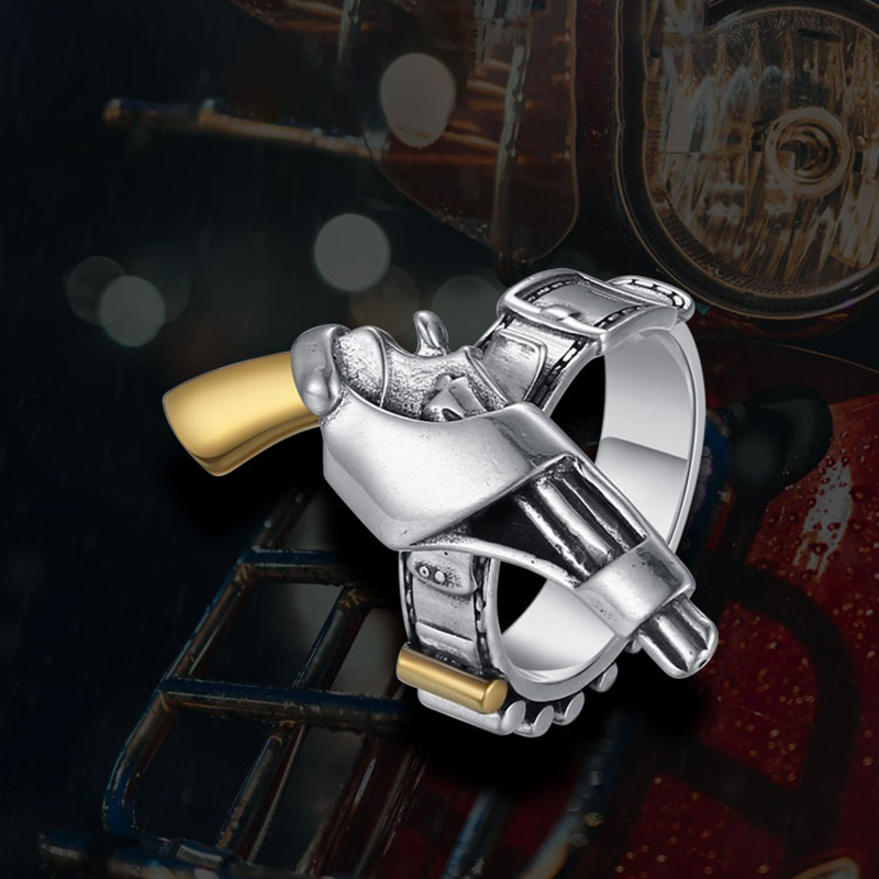 Pistol personality fashion luxury ring