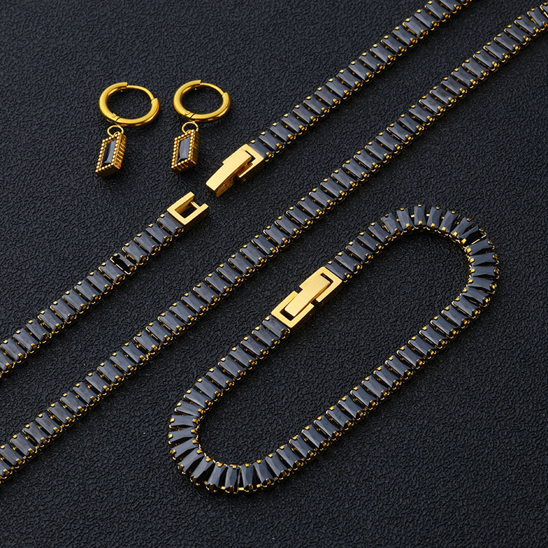 24k gold gemstone bracelet necklace set