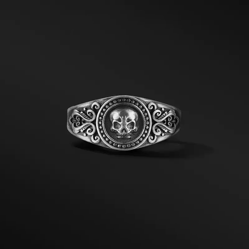 Skull sterling silver personalized design niche ring