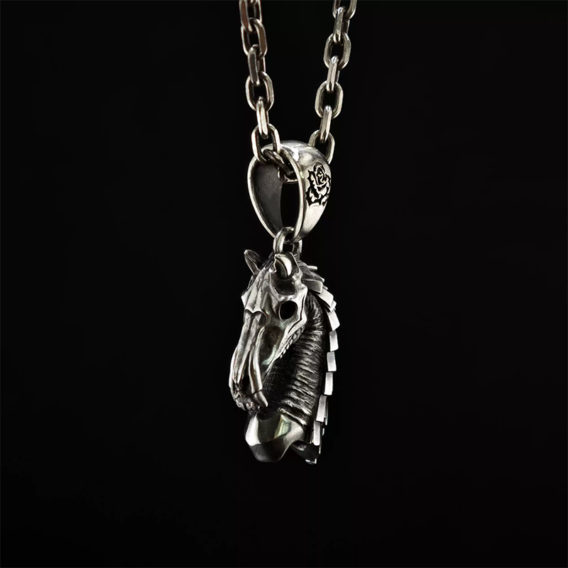 War Horse Skull Pendant Necklace