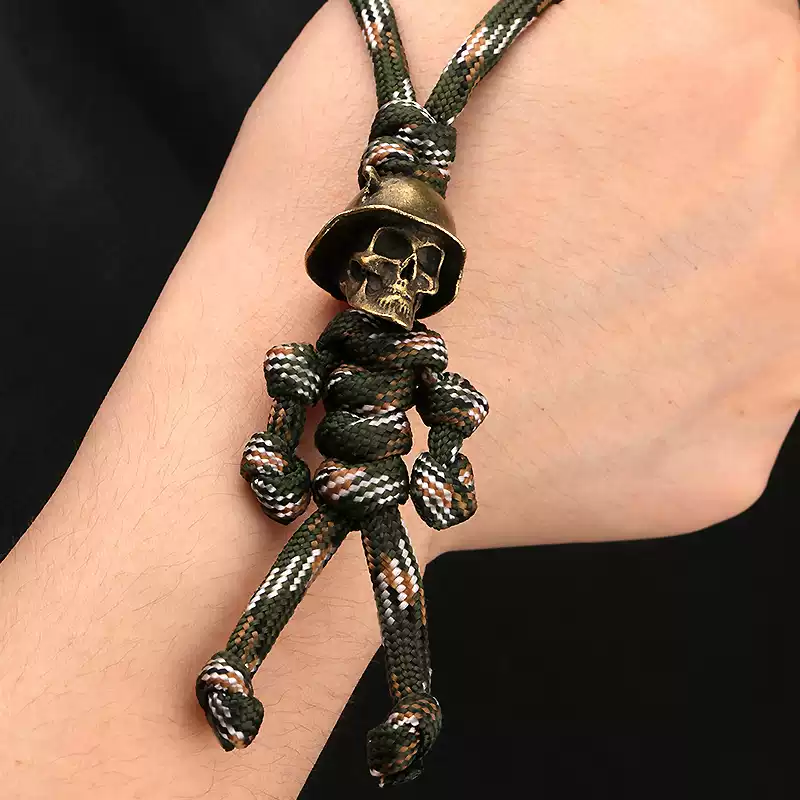 Skeleton Creative Braided Rope Keychain Pendant