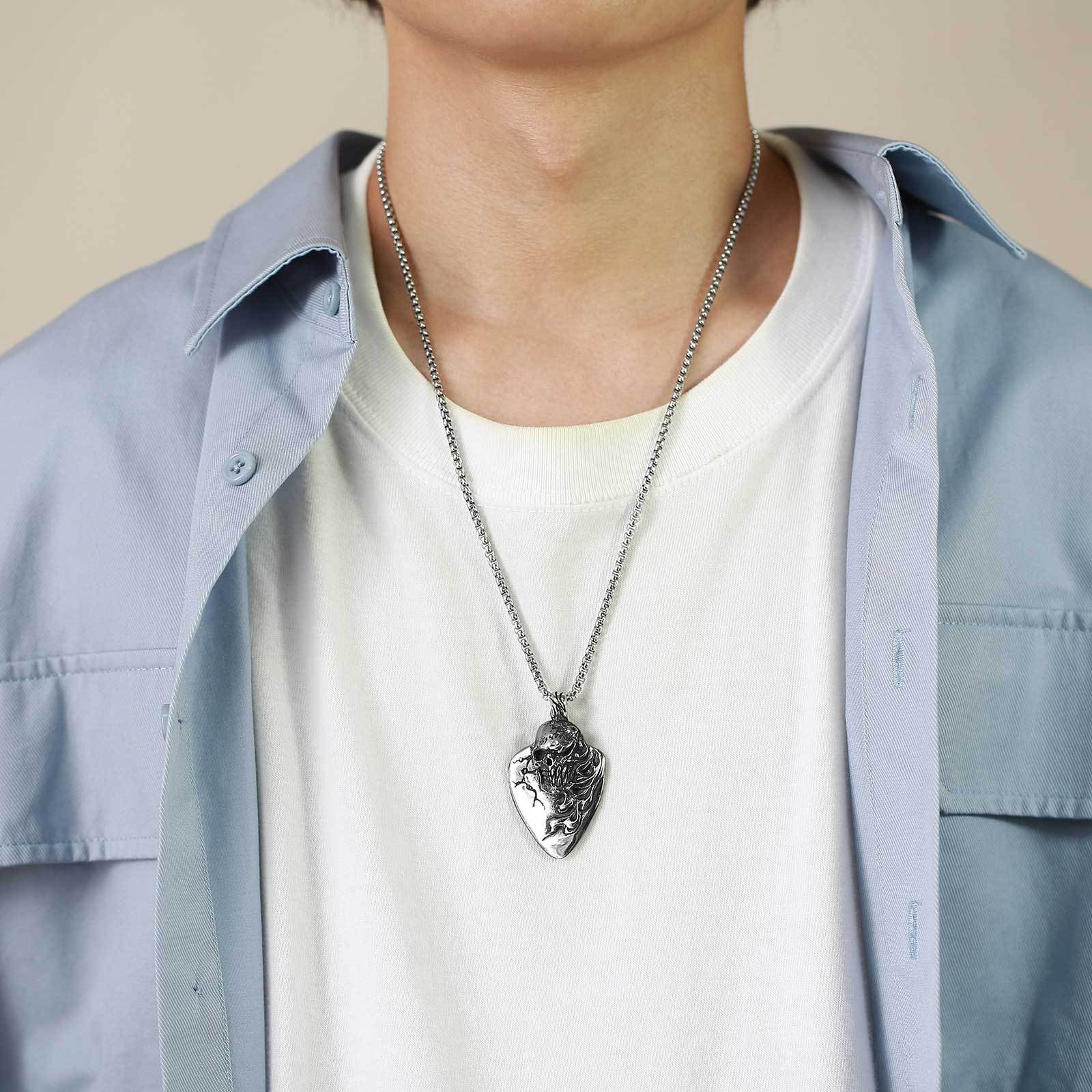 Guitar String Skull Necklace