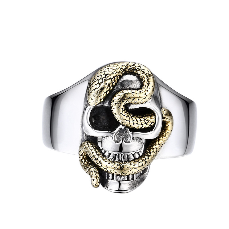 Python ring open Thai silver vintage ring