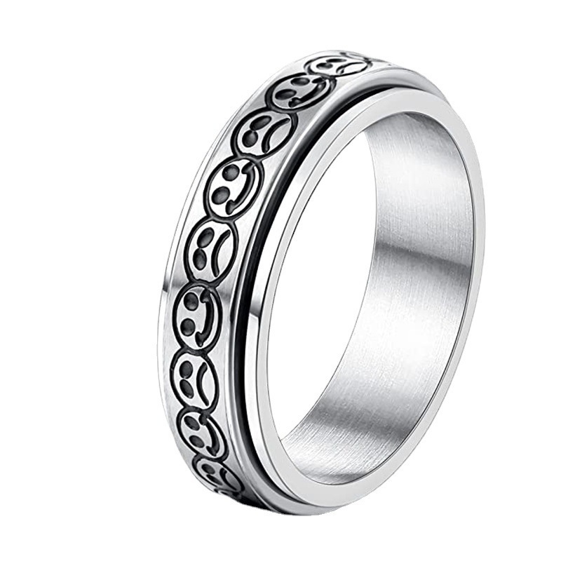 Rotatable smiley face ring