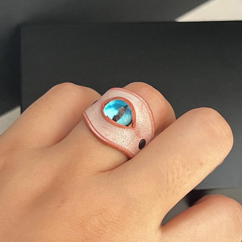 Parasitic leather eyeball handmade ring bracelet