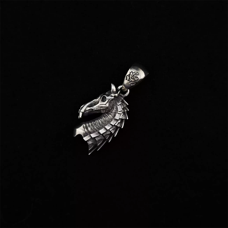 War Horse Skull Pendant Necklace