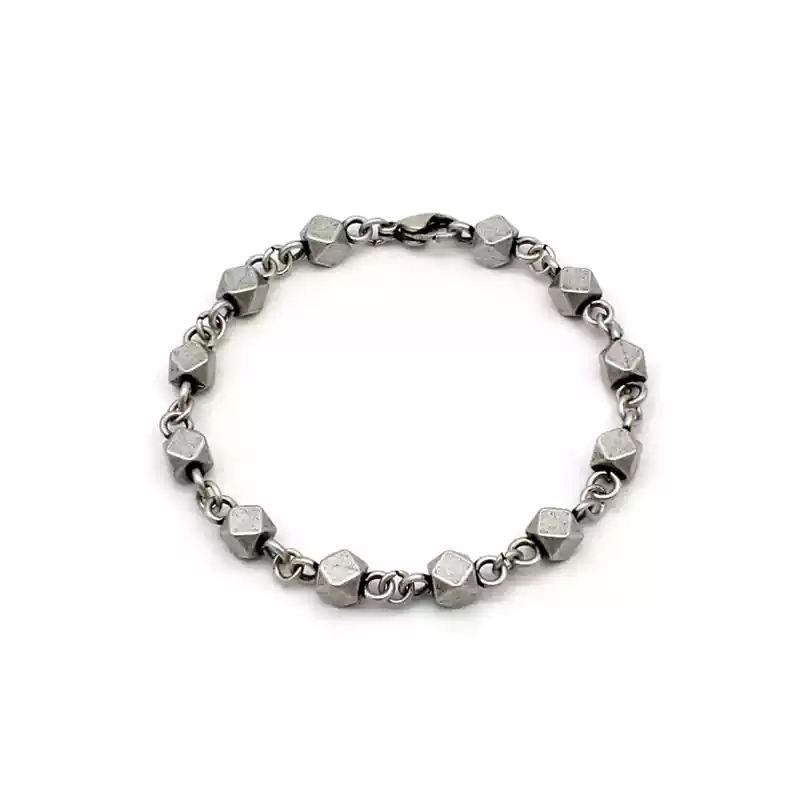 Vintage distressed geometric block bracelet